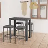 Image de vidaXL Ensemble de bar de jardin 5 pcs et coussins Résine tressée Gris