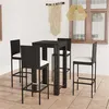 Image de vidaXL Ensemble de bar de jardin 5 pcs et coussins Résine tressée Noir