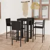 Image de vidaXL Ensemble de bar d'extérieur 5 pcs accoudoir Résine tressée Noir3064808
