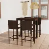Image de vidaXL Ensemble de bar d'extérieur 5 pcs accoudoir Poly rotin Marron3064810