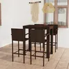 Image de Vidaxl Ensemble De Bar D'extÃ©rieur 5 Pcs Accoudoir Poly Rotin Marron
