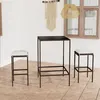 Image de vidaXL Meuble de bar de jardin 3 pcs et coussins Résine tressée Marron