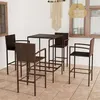 Image de vidaXL Ensemble de bar de jardin 5 pcs Résine tressée Marron