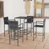 Image de vidaXL Ensemble de bar de jardin 5 pcs Résine tressée Gris3064841