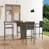 Image de vidaXL Ensemble de bar de jardin 5 pcs Gris