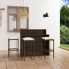 Image de vidaXL Ensemble de bar de jardin avec coussins 4 pcs Marron3064875