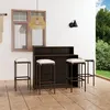 Image de vidaXL Ensemble de bar de jardin avec coussins 5 pcs Marron