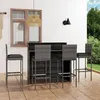 Image de vidaXL Ensemble de bar de jardin avec coussins 5 pcs Gris