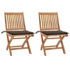 Image de vidaXL Chaises de jardin 2 pcs avec coussins taupe Bois de teck massif