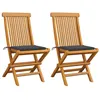 Image de vidaXL Chaises de jardin et coussins anthracite lot de 2 Bois de teck3062460