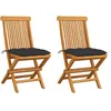 Image de vidaXL Chaises de jardin et coussins anthracite lot de 2 Bois de teck3062475