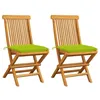 Image de Vidaxl Chaises De Jardin Avec Coussins Vert Vif 2 Pcs Bois De Teck