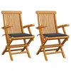 Image de vidaXL Chaises de jardin et coussins anthracite lot de 2 Bois de teck