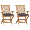 Image de vidaXL Chaises de jardin et coussins anthracite lot de 2 Bois de teck