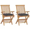 Image de Vidaxl Chaises De Jardin Avec Coussins Anthracite 2 Pcs Bois De Teck