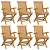 Image de vidaXL Chaises de jardin avec coussins beige lot de 6 Bois teck massif3062544