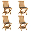 Image de vidaXL Chaises de jardin et coussins taupe lot de 4 Bois teck massif3062576
