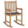 Image de vidaXL Chaise à bascule avec coussin anthracite Bois de teck solide3062757