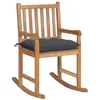Image de vidaXL Chaise à bascule avec coussin anthracite Bois de teck solide3062772