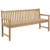 Image de vidaXL Vidaxl Banc De Jardin Avec Coussin Beige 175 Cm Bois De Teck Massif