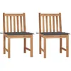 Image de vidaXL Chaises de jardin lot de 2 avec coussins Bois de teck massif