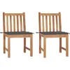 Image de vidaXL Vidaxl Chaises De Jardin 2 Pcs Avec Coussins Bois De Teck Massif
