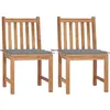 Image de vidaXL Chaises de jardin lot de 2 avec coussins Bois de teck massif3062917