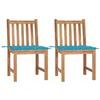 Image de vidaXL Chaises de jardin lot de 2 avec coussins Bois de teck massif3062920