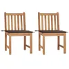 Image de vidaXL Chaises de jardin lot de 2 avec coussins Bois de teck massif3062924