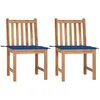 Image de vidaXL Vidaxl Chaises De Jardin 2 Pcs Avec Coussins Bois De Teck Massif