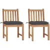 Image de vidaXL Chaises de jardin lot de 2 avec coussins Bois de teck massif