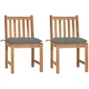 Image de vidaXL Chaises de jardin lot de 2 avec coussins Bois de teck massif