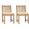 Image de vidaXL Chaises de jardin lot de 2 avec coussins Bois de teck massif