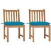 Image de vidaXL Chaises de jardin lot de 2 avec coussins Bois de teck massif3062935