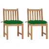 Image de Vidaxl Chaises De Jardin 2 Pcs Avec Coussins Bois De Teck Massif
