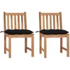 Image de vidaXL Chaises de jardin lot de 2 avec coussins Bois de teck massif