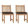 Image de vidaXL Chaises de jardin lot de 2 avec coussins Bois de teck massif
