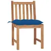 Image de vidaXL Chaises de jardin 2 pcs avec coussins Bois de teck massif
