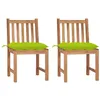 Image de vidaXL Chaises de jardin lot de 2 avec coussins Bois de teck massif3062942