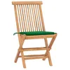Image de vidaXL Ensemble Ã  manger d'extÃ©rieur pliable avec coussin 3 pcs Teck