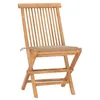 Image de vidaXL Ensemble Ã  manger d'extÃ©rieur pliable avec coussin 3 pcs Teck