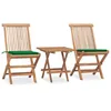 Image de Vidaxl Mobilier Ã DÃ®ner D'extÃ©rieur Pliable Avec Coussin 3 Pcs Teck