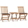 Image de vidaXL Ensemble à manger d'extérieur pliable avec coussin 3 pcs Teck3063206