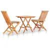 Image de Vidaxl Ensemble De Bistro 3pcs Avec Coussins Beige Bois De Teck Massif