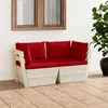Image de vidaXL Canapé palette à 2 places de jardin avec coussins Bois d'épicéa