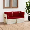 Image de vidaXL Canapé palette à 2 places de jardin avec coussins Bois d'épicéa