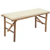 Image de Vidaxl Banc De Jardin Pliable Avec Coussin 118 Cm Bambou