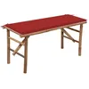 Image de vidaXL Banc de jardin pliable avec coussin 118 cm Bambou3063855