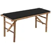 Image de Vidaxl Banc De Jardin Pliable Avec Coussin 118 Cm Bambou