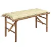 Image de vidaXL Banc de jardin pliable avec coussin 118 cm Bambou